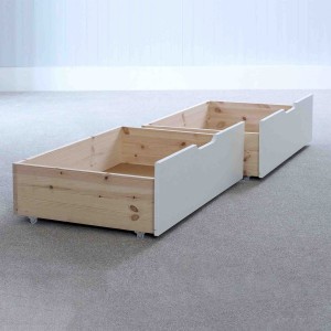 HK022 - Wh : Bộ 2 Ngăn Kéo Có Bánh Xe, Đặt Dưới Gầm Giường